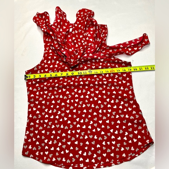 Blouse Red and White Love Hearts Valentines festive top - Picture 11 of 16